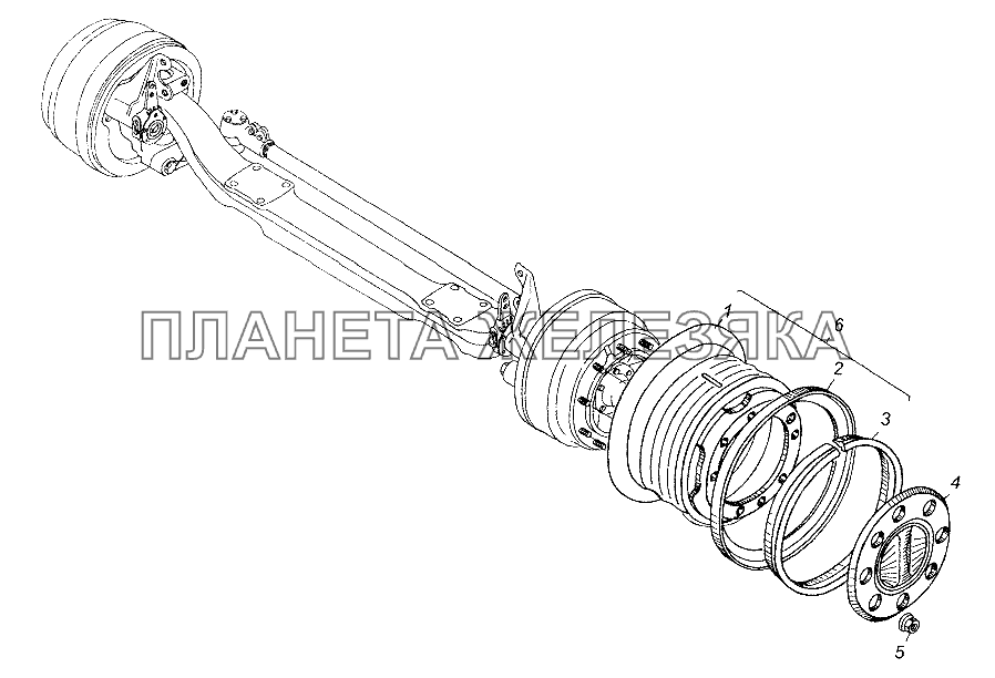 Крепление передних колес МАЗ-54326